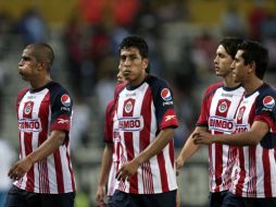 Los jugadores del Guadalajara al término del enfrentamiento ante el Puebla. E. PACHECO  /
