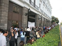 Vista de la salida de los juzgados que se encuentran en el Centro Histórico de Guadalajara. A. HINOJOSA  /