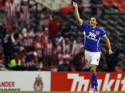 El jugador de U. de Chile, Rafael Olarra, festejando el gol que pudo concretar. MEXSPORT  /