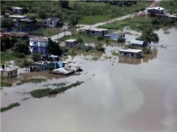 Con las precipitaciones pluviales en el norte de Veracruz, el municipio de El Higo, es de los más afectados por la inundación. NTX  /