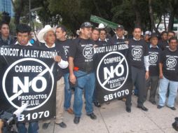 Se realizó una manifestación contra la Ley SB1070 de Arizona, frente a la embajada de Estados Unidos en México. NTX  /