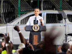 Obama en la planta de Chrysler. AFP  /