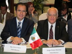 Con la participación y festejo del presidente nacional del PAN, el senador Jorge Ocejo recibe la presidencia de organismo. EL UNIVERSAL  /