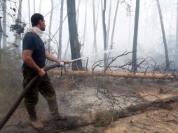 El Gobierno ordenó el envío de tropas del Ejército para combatir los incendios. EFE  /