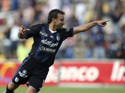 Sergio Blanco festeja gol del Querétaro. JAMMEDIA  /