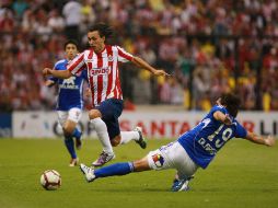 Omar Arellano y Rafael Olarra en el partido de 'ida' para la Copa Libertadores. JAMMEDIA  /