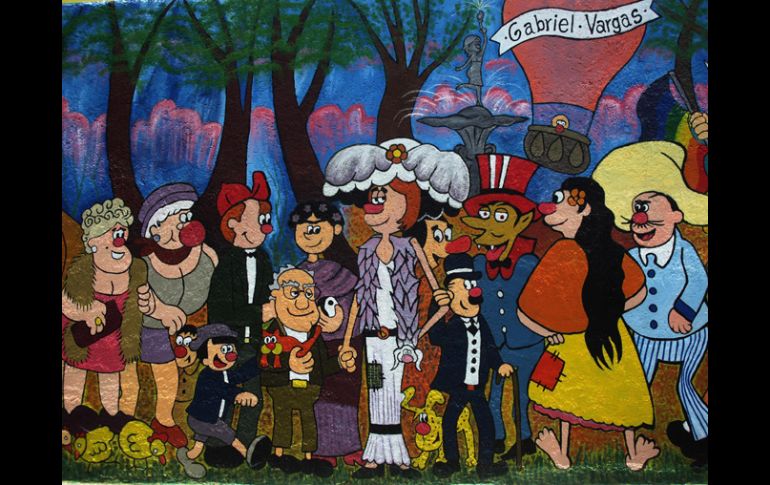 El mural muestra los incomparables y mexicanisimos personajes de su creador Gabriel Vargas. NOTIMEX  /