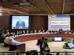 Calderón encabezó las actividades del Diálogo por la Seguridad, donde participaron expertos en la materia. NTX  /