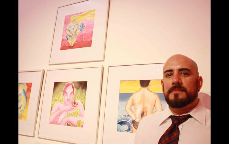 El artista Abraham López Vázquez incluye ironía en sus acuarelas.A. HINOJOSA  /