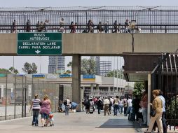 Frontera de Tijuana con Estados Unidos. El nuevo puente peatonal elevado transfronterizo será de unos 175 metros. AP  /
