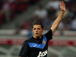 El jugador Mexicano 'Chicharito' Hernández espera jugar ante el Chelsea. MEXSPORT  /