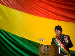 El presidente Evo Morales, durante su discurso por el 185 aniversario de la Patria. REUTERS  /