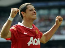 Javier 'Chicharito' Hernández festejando su gol. AP  /