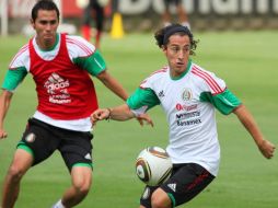 Los jugadores de la Selección Mexicana se preparan para enfrentar a España en el duelo amistoso. NOTIMEX  /
