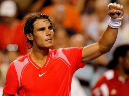 Rafael Nadal está contento por su primer victoria en el torneo. AFP  /