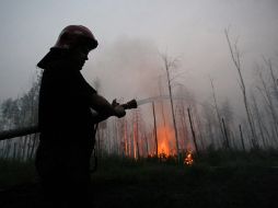El temor se debía a que el fuego hiciera una reacción en los bosques contaminados. EFE  /