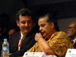 Pablo Azcárraga y Beatriz Paredes, durante la inauguración de laexpo en la Ciudad de México. NTX  /