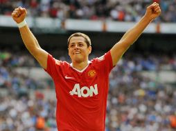 'Chicharito' podría debutar el lunes en la Premier contra Newcastle. MEXSPORT  /