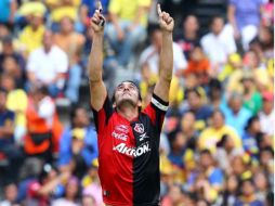 De esta manera Fabricio Fuentes festejó el primer gol del Atlas del torneo. AFP  /