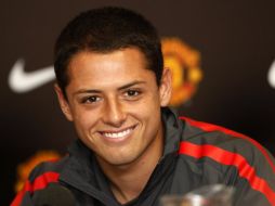 Javier 'Chicharito' Hernández afirmó en rueda de prensa que está viviendo un sueño con el ManU. AP  /