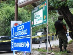 El Ejército vigila el sitio del hallazgo en el municipio de Santiago. EL UNIVERSAL  /