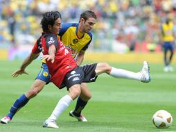 Miguel Layún durante el partido de la fecha cuatro del torneo apertura, donde enfrentaron al Atlas. EFE  /