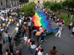 El contingente de los integrantes de Codise respondió a la manifestación hecha por los católicos. S. NÚÑEZ  /