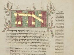 Hoja de un libro de oraciones creada aproximadamente en 1360 en Austria y que recoge parte de la liturgia del Yom Kippur. EFE  /