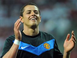 Javier 'Chihcarito' Hernández sigue sumando adeptos entre los seguidores del Manchester United. JAMMEDIA  /