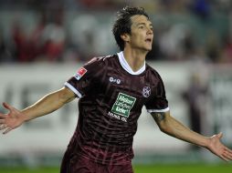 Srdjan Lakic festeja el segundo gol de sue quipo ante el Bayern Munich. AFP  /