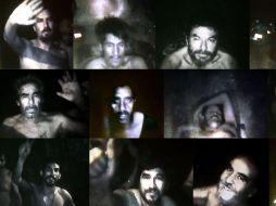 Combo de imágenes que muestran a algunos mineros en el lugar donde se encuentran atrapados. EFE  /