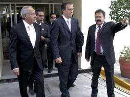 Marcelo Ebrard asegura que se apegará a las instrucciones que marquen los tribunales ante las acusaciones de Hugo Valdemar.EL UNIVERSAL  /