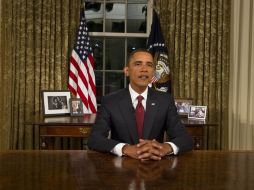 El presidente de EU, Barack Obama, declaró el fin de la misión de combate en Iraq durante un discurso solemne a la nación. AFP  /