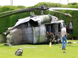 El helicóptero fue sorprendido en el despegue por “unos vientos cruzados”. AP  /