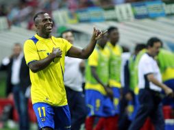El jugador de la selección ecuatoriana Cristian Benítez festeja una anotación ante México. E. PACHECO  /
