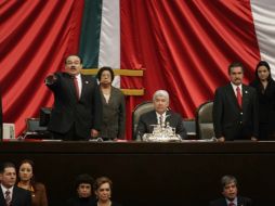 Jorge Carlos Ramírez Marín (izq.) es el nuevo presidente de la Mesa Directiva de la Cámara de Diputados. NTX  /