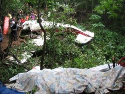 Imagen captada luego de que se desplomara la avioneta. EFE  /