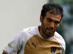 El mediocampista Jehu Chiapas en el entrenamiento con Pumas.MEXSPORT  /
