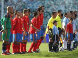 Previo ante el partido Argentina vs España. EFE  /