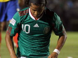 Giovani dos Santos durante el partido contra Colombia. MEXSPORT  /