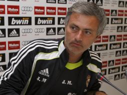 El entrenbador del Real Madrid durante una conferencia de prensa. EFE  /