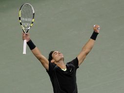 Nadal festeja estar en semifinales.AFP  /