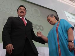 El senador por Jalisco, Ramiro Hernández García y  la presidenta del partido, Beatriz Paredes Range. S. NÚÑEZ  /