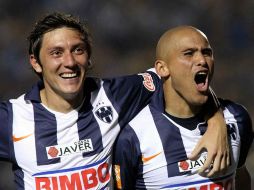 Humerto Suazo festeja su gol; que al final le dio la victoria al Monterrey. MEXSPORT  /