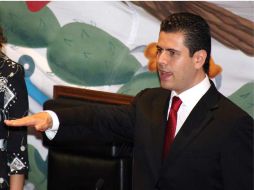 El priista Miguel Alonso Reyes rindió hoy protesta como gobernador constitucional de Zacatecas para el periodo 2010-2016. NTX  /