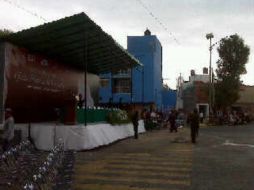 Ubicación del estrado en la glorieta Niños Héroes donde tendrá lugar la ceremonia conmemorativa. E OLVERA  /