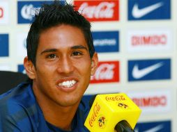 El defensa Juan Carlos Valenzuela, en la rueda de prensa. MEXSPORT  /