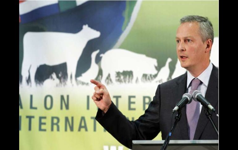 Bruno Le Maire, pronuncia un discurso para la inauguración de la Feria Internacional de Ganadería del Espacio de 2010. REUTERS  /