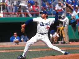 Fernando Valenzuela en su etapa con los Dodgers de Los Ángeles. MEXSPORT  /