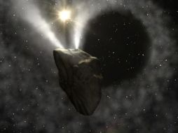 Recreación artística de un estallido del cometa '29PSchwassmann-Wachmann 1'. ELMUNDO.ES  /